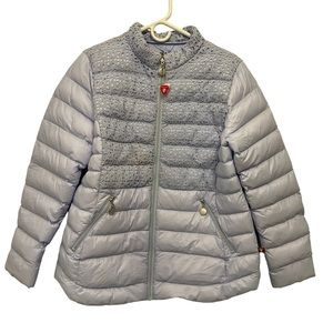 New Chicos Size 2 Packable Puffer PrimaLoft Jacket Indigo Ice Large